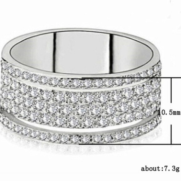 💍NEW STERLING SILVER DIAMOND MULTI ETERNITY RING - Picture 5 of 5